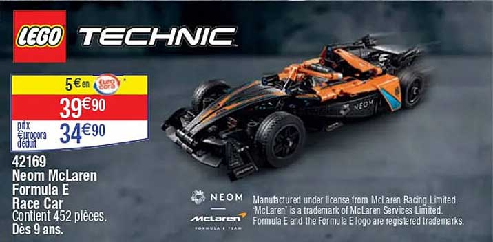 LEGO TECHNIC 42169 Neom McLaren Formula E Race Car