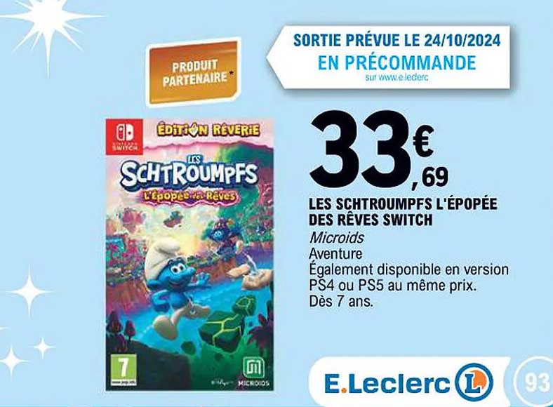 LES SCHTROUMPS L'ÉPOPÉE DES RÊVES SWITCH