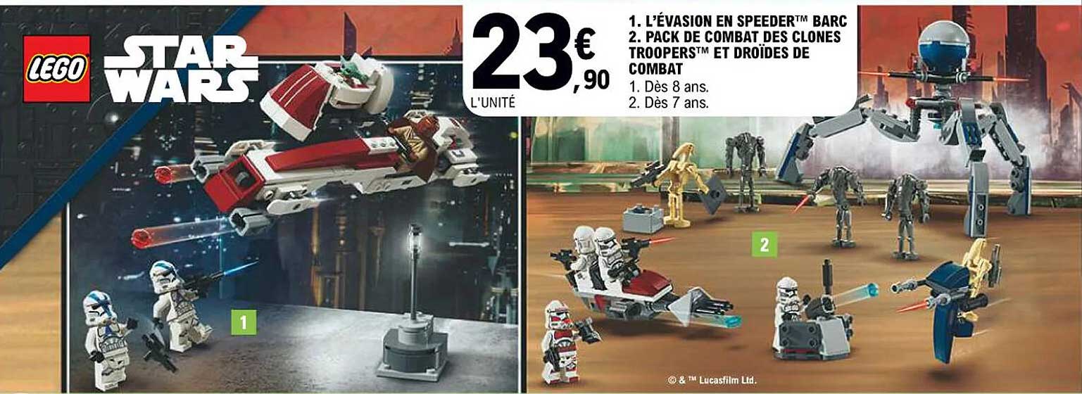 L’évasion en speeder™ BARCA Pack de combat des clones TROOPERS™ et droïdes de combat