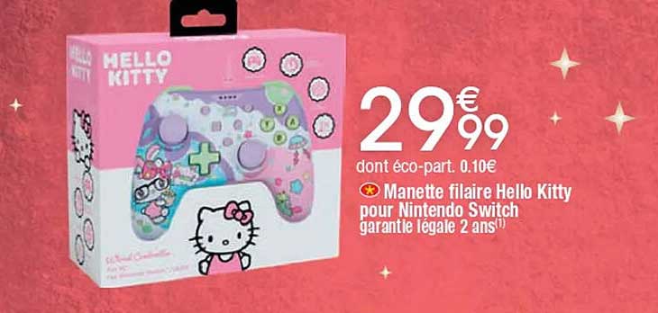 Manette filaire Hello Kitty pour Nintendo Switch