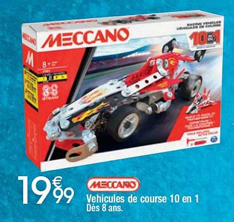 Meccano Véhicules de course 10 en 1 Dès 8 ans.