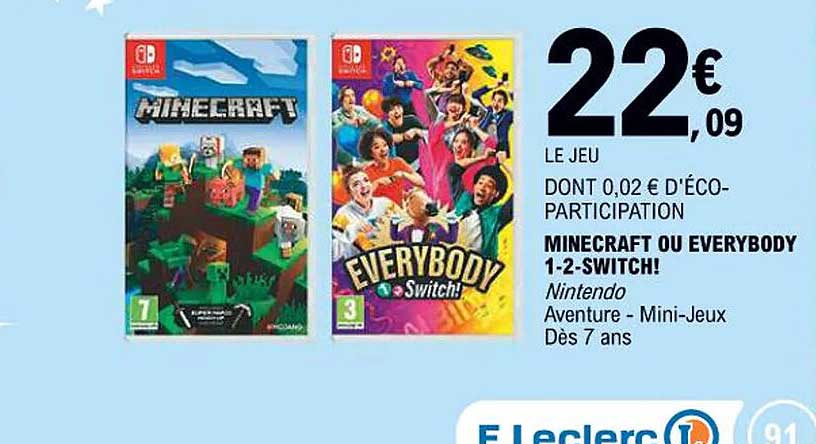 Minecraft ou Everybody 1-2-Switch!