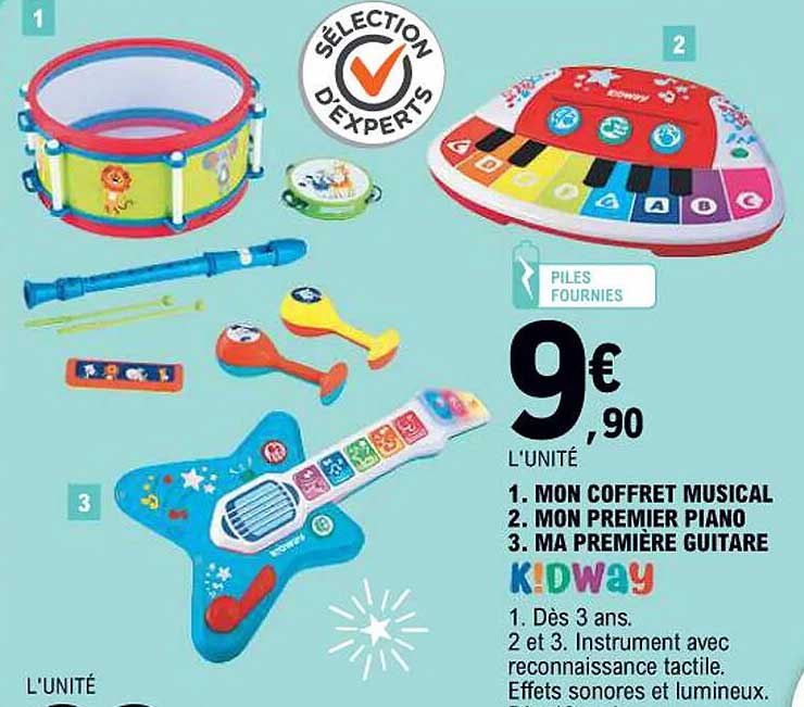 MON COFFRET MUSICAL  
MON PREMIER PIANO  
MA PREMIÈRE GUITARE  
KIDWAY