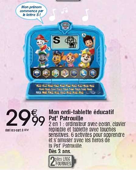 Mon ordi-tablette éducatif Pat' Patrouille