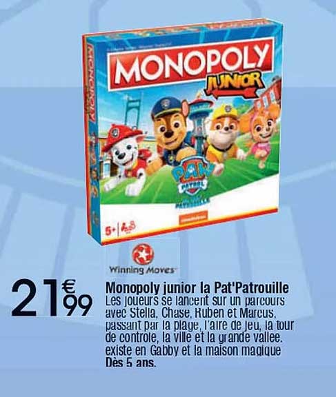 Monopoly junior la Pat'Patrouille