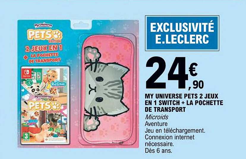 MY UNIVERSE PETS 2 JEUX EN 1 SWITCH + LA POCHETTE DE TRANSPORT