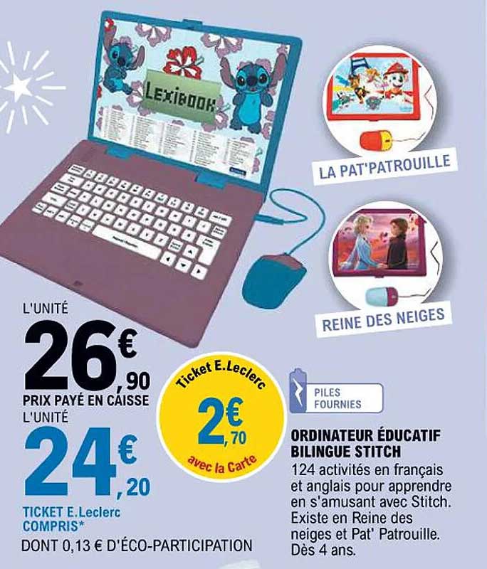 ORDINATEUR ÉDUCATIF BILINGUE STITCH