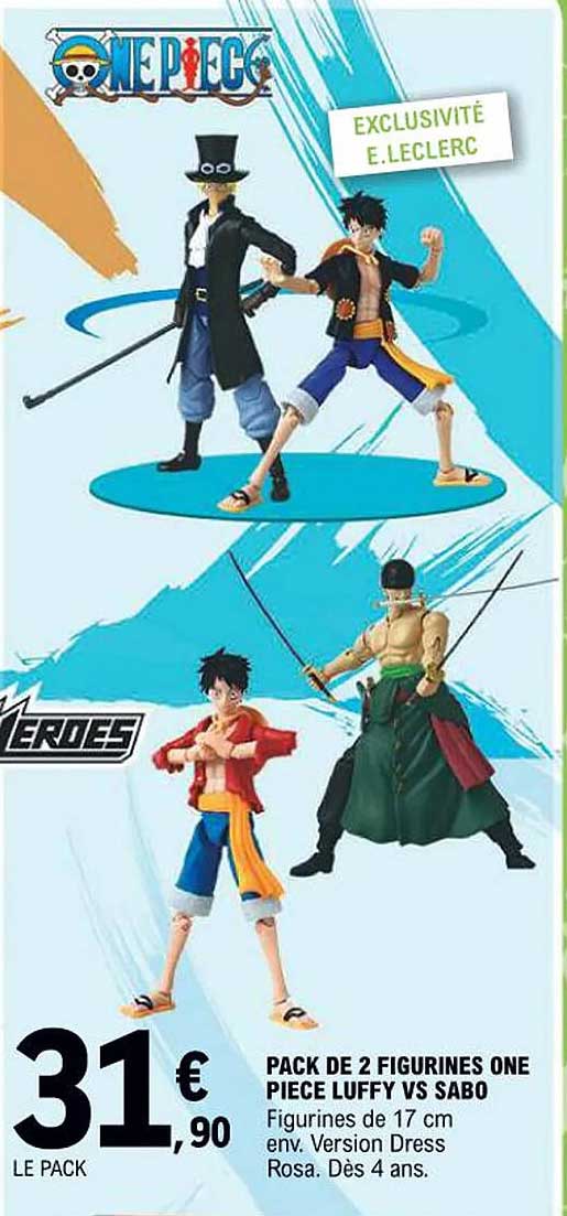 PACK DE 2 FIGURINES ONE PIECE LUFFY VS SABO