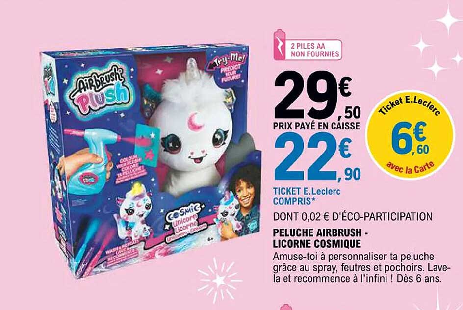 PELUCHE AIRBRUSH - LICORNE COSMIQUE