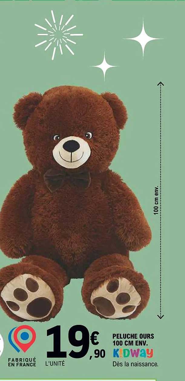 PELUCHE OURS 100 CM ENV. KIDWAY