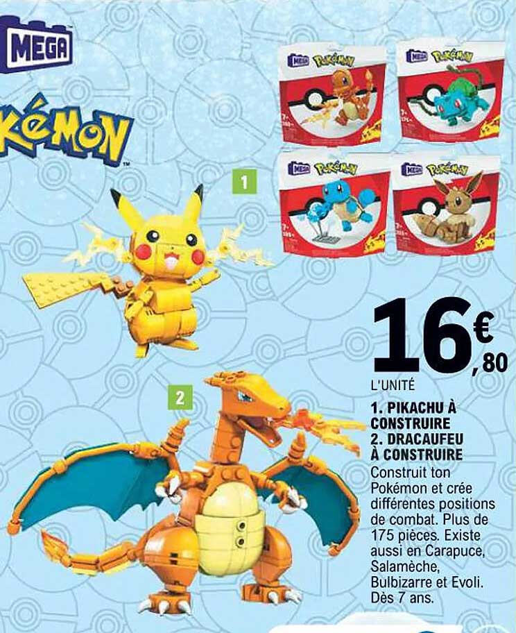 Pikachu à construire  
Dracaufeu à construire