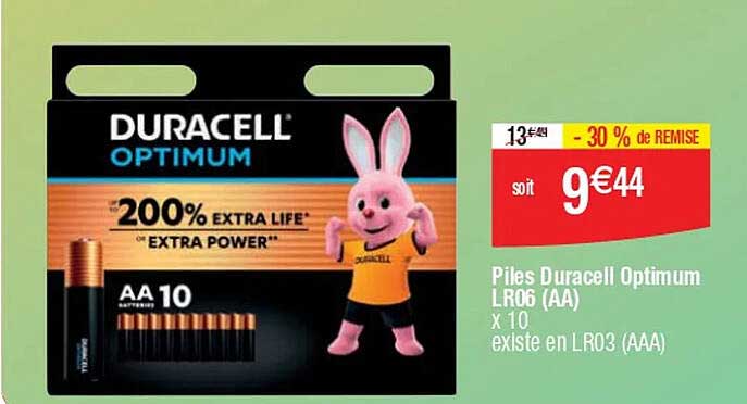 Piles Duracell Optimum LR06 (AA) x 10