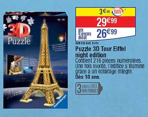 Puzzle 3D Tour Eiffel night edition