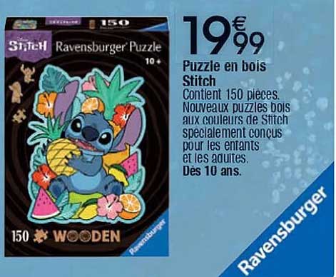 Puzzle en bois Stitch