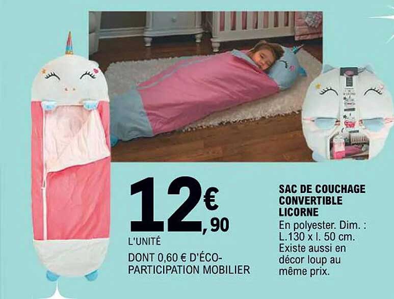 SAC DE COUCHAGE CONVERTIBLE LICORNE