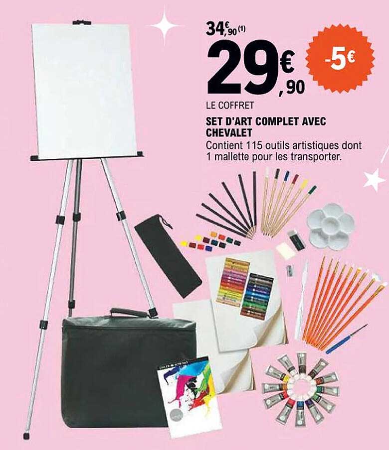 SET D'ART COMPLET AVEC CHEVALET