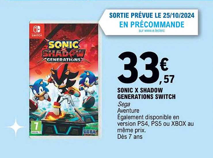 SONIC X SHADOW GENERATIONS SWITCH