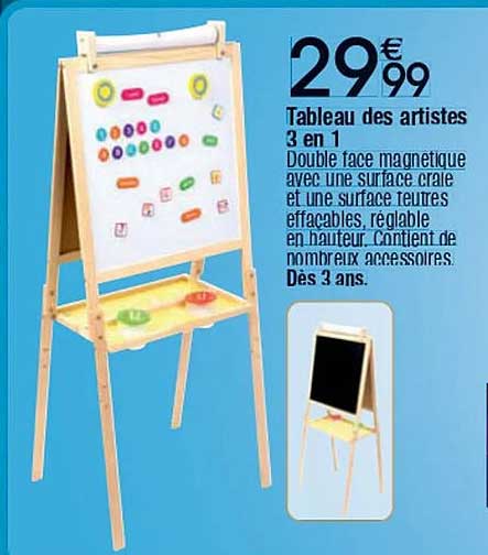 Tableau des artistes 3 en 1