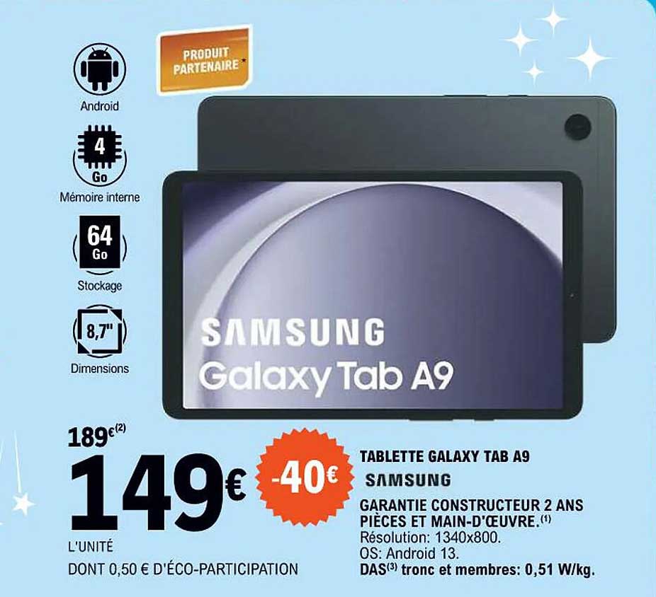 TABLETTE GALAXY TAB A9