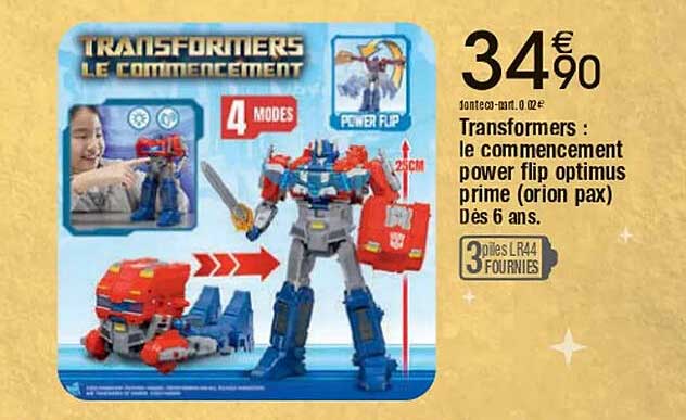 Transformers : le commencement power flip optimus prime