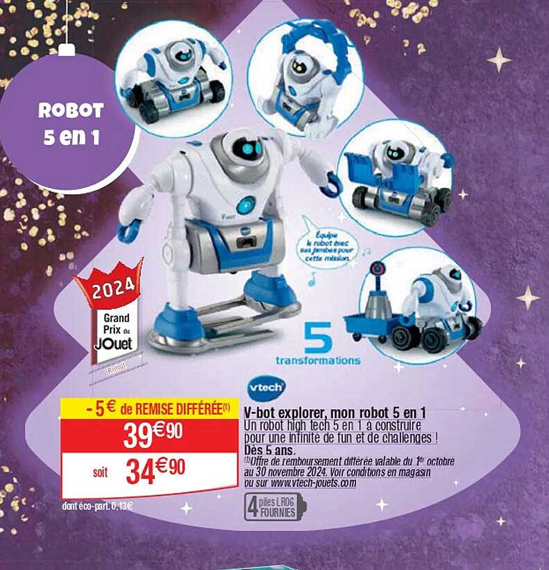 V-bot explorer, mon robot 5 en 1