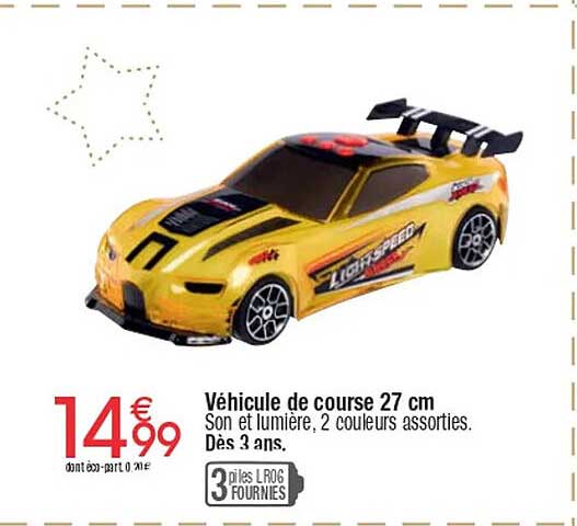 Véhicule de course 27 cm