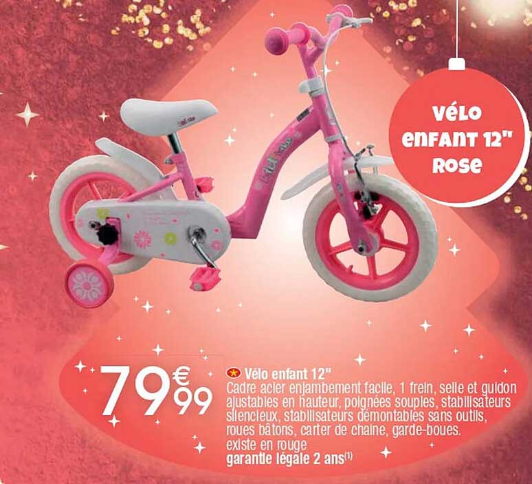 Vélo enfant 12" rose