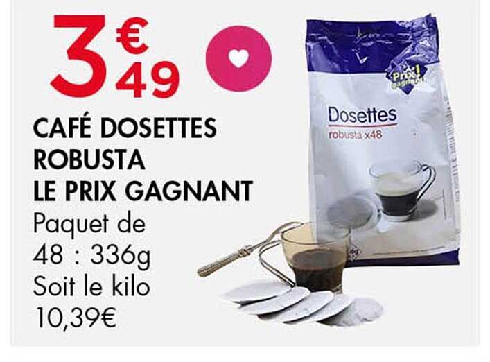 CAFÉ DOSETTES ROBUSTA LE PRIX GAGNANT