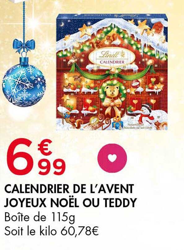 CALENDRIER DE L’AVENT JOYEUX NOËL OU TEDDY