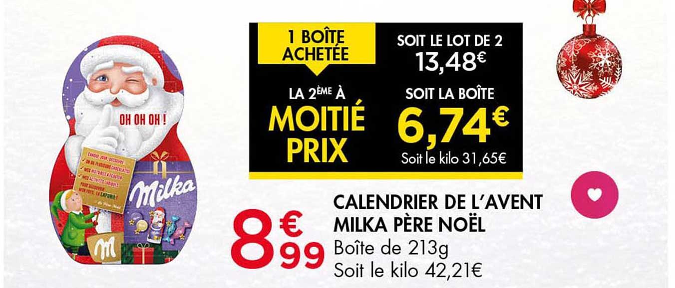 CALENDRIER DE L’AVENT MILKA PÈRE NOËL