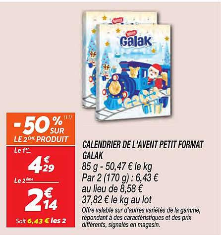 CALENDRIER DE L'AVENT PETIT FORMAT GALAK