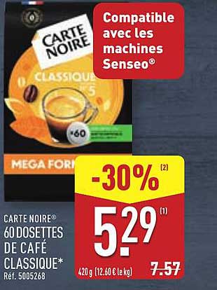 CARTE NOIRE® 60 DOSSETTES DE CAFÉ CLASSIQUE*