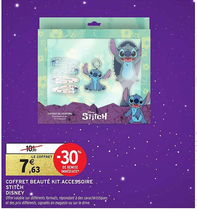 COFFRET BEAUTÉ KIT ACCESSOIRE STITCH DISNEY