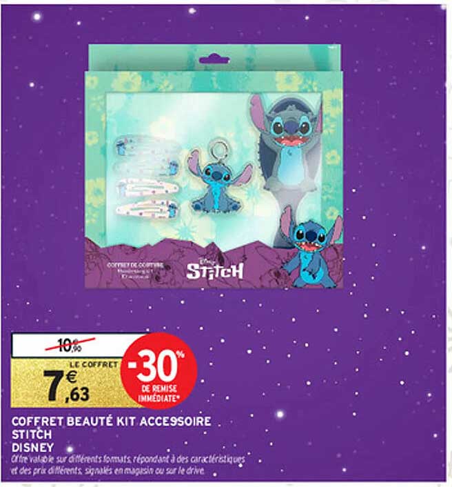 COFFRET BEAUTÉ KIT ACCESSOIRE STITCH DISNEY