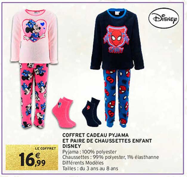 COFFRET CADEAU PYJAMA ET PAIRE DE CHAUSSETTES ENFANT DISNEY