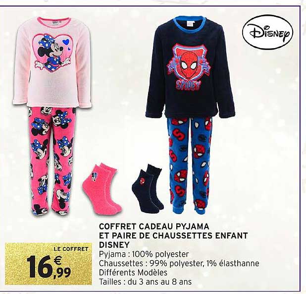 COFFRET CADEAU PYJAMA ET PAIRE DE CHAUSSETTES ENFANT DISNEY