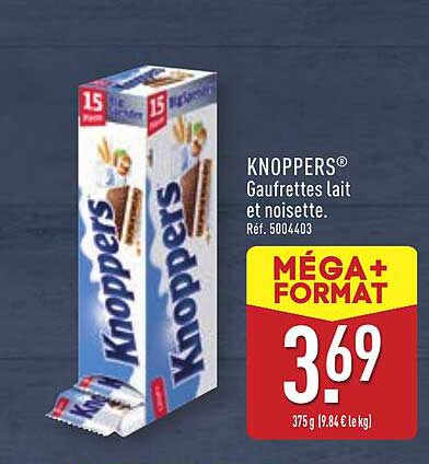 KNOPPERS® Gaufrettes lait et noisette.