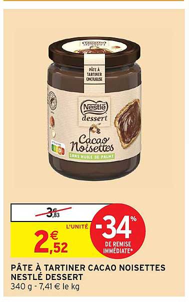 PÂTE À TARTINER CACAO NOISETTES NESTLÉ DESSERT