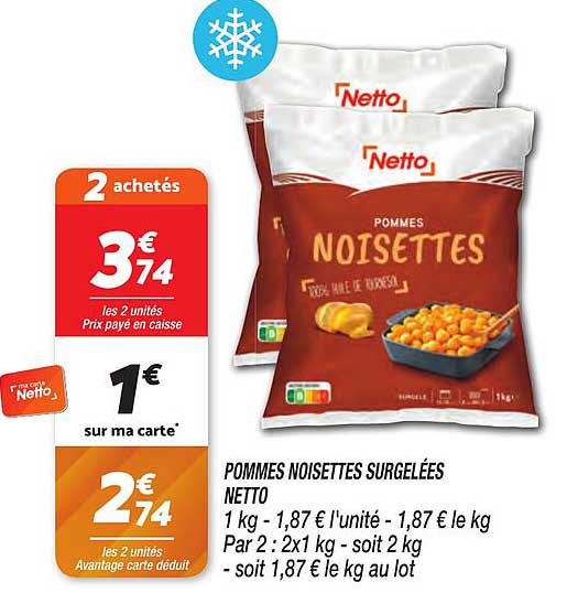 POMMES NOISETTES SURGELÉES NETTO