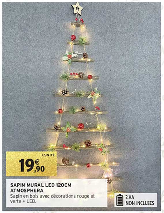 SAPIN MURAL LED 120CM ATMOSPHERA