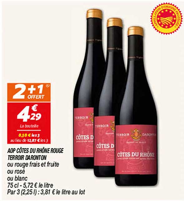 AOP CÔTES DU RHÔNE ROUGE TERROIR DARONTON