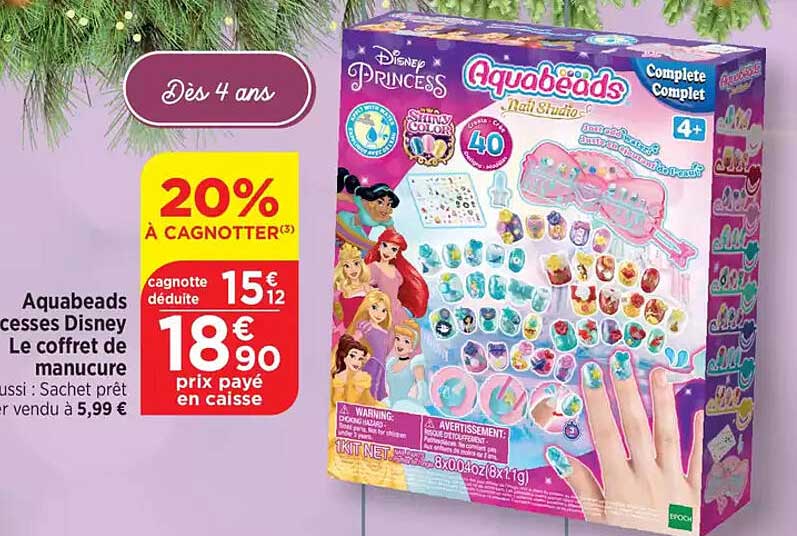 Aquabeads Princess Disney Le coffret de manucure