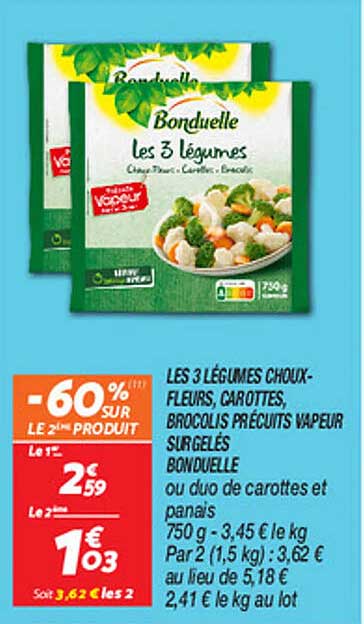 Bonduelle les 3 légumes