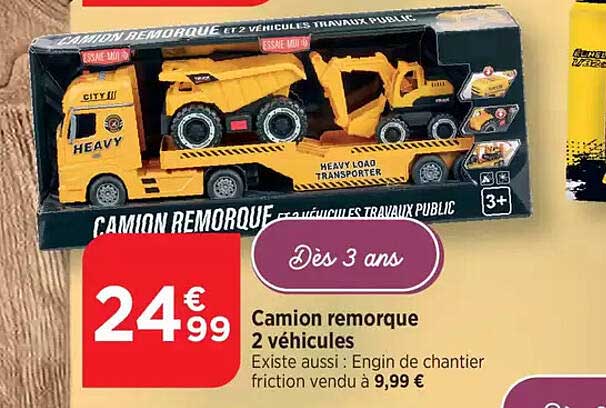 Camion remorque 2 véhicules