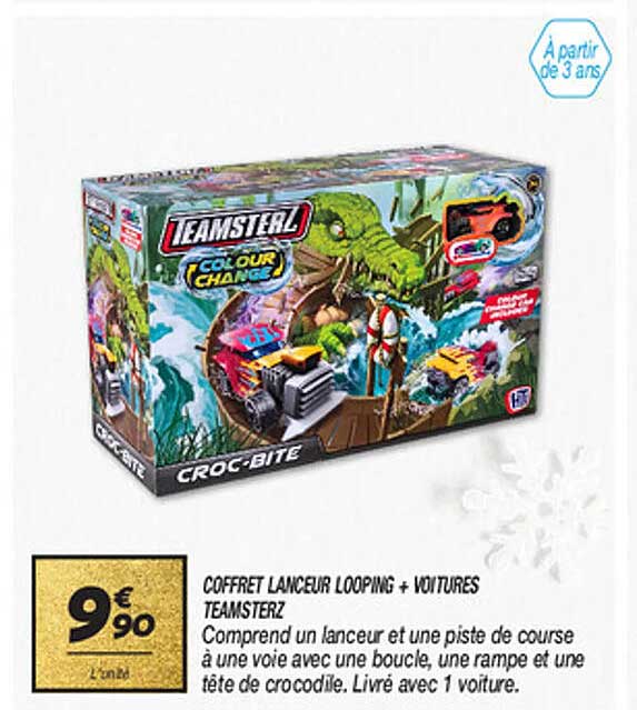 COFFRET LANCEUR LOOPING + VOITURES TEAMSTERZ CROCM-BITE