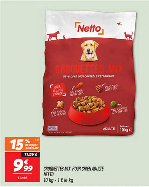 CROQUETTES MIX POUR CHIEN ADULTE NETTO