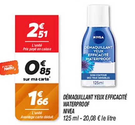 DÉMAQUILLANT YEUX EFFICACITÉ WATERPROOF NIVEA