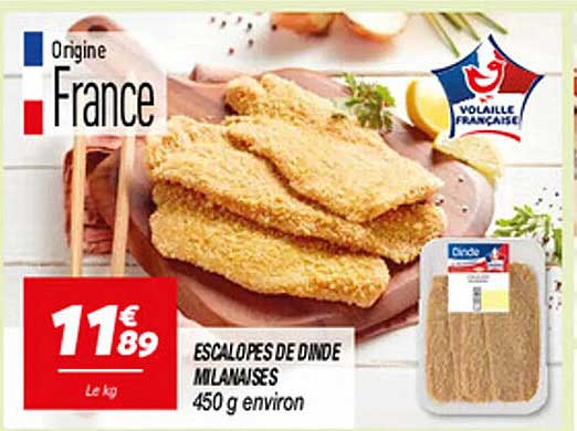 ESCALOPES DE DINDES MILANAISES