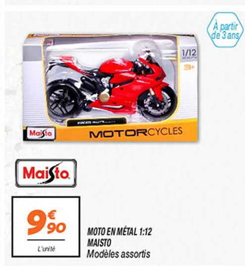 MOTO EN MÉTAL 1:12 MAISTO Modèles assortis