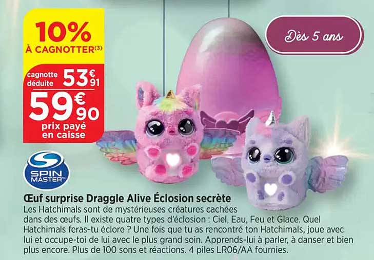 Œuf surprise Draggle Alive Éclosion secrète